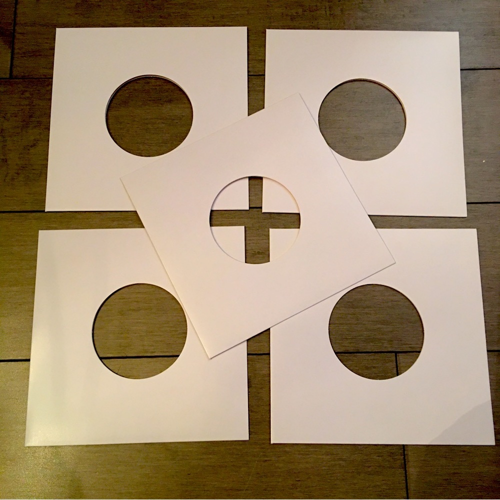 New White Cardboard 7.25” Jackets with Diecut Hole 7” Records Vinyl 5 for $25